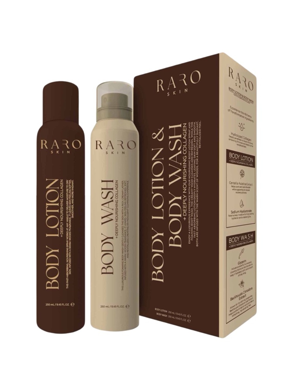 Rarro Skin Body Lotion & Wash Duo + Deeply Nourishing Collagen - 8.45 fl oz x 2